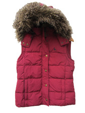 Jack Wills dark red women's down filled hooded gilet,size 10(U.K.),34-36in chest