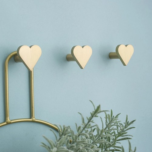 Solid brass heart - solid, wall