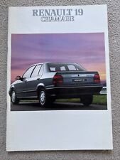 Renault 19 Chamade Brochure 1989 TS GTS TSE GTX TXE GTD
