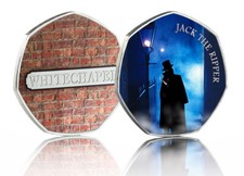 JACK THE RIPPER Full Colour Silver Commemorative. London, Whitechapel 1888