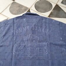 Vintage Tommy Bahama Hawaiian Casino Shirt Mens XL Blue Las Vegas 100% Silk 