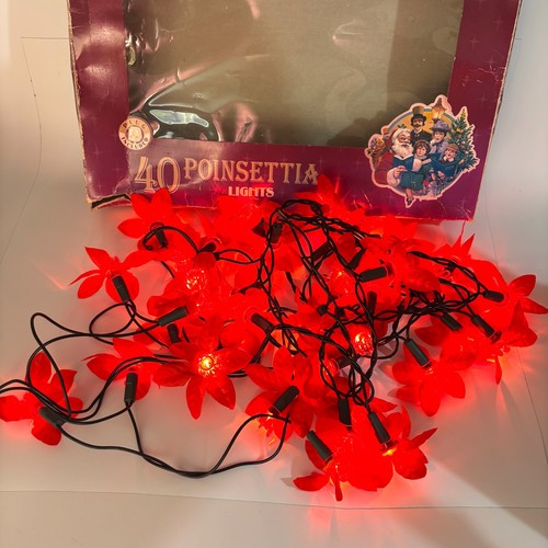 Red poinsettia lights premier - red,
