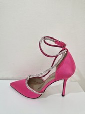 Kurt Geiger Fuschia Pink Diamante Ankle Strap Party Sparkly Heels Size 7