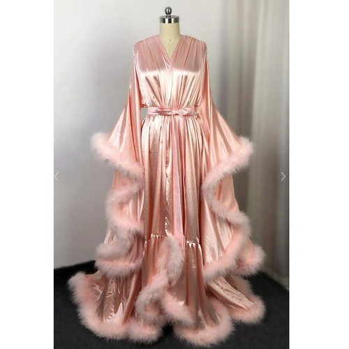 Sexy womens satin - satin, feather