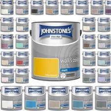 Johnstone's Wall & Ceiling Paint 2.5L Matt Emulsion Smooth Finish Tin All Colors