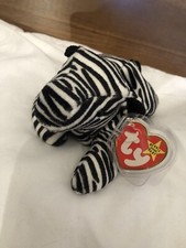 GEN 4 TY Beanie Babies Baby Retired RARE 1995 Ziggy Zebra Black White Animal
