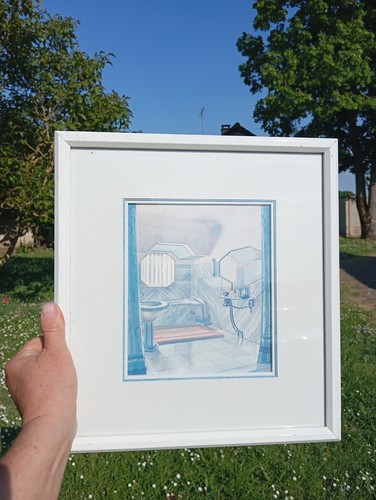 Art deco bathroom print - art,