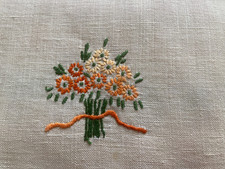 VINTAGE LINEN HAND EMBROIDERED