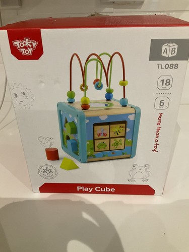 Wooden toddler play cube - wooden,