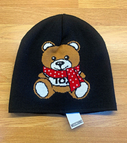 Moschino black knit beanie - moschino,