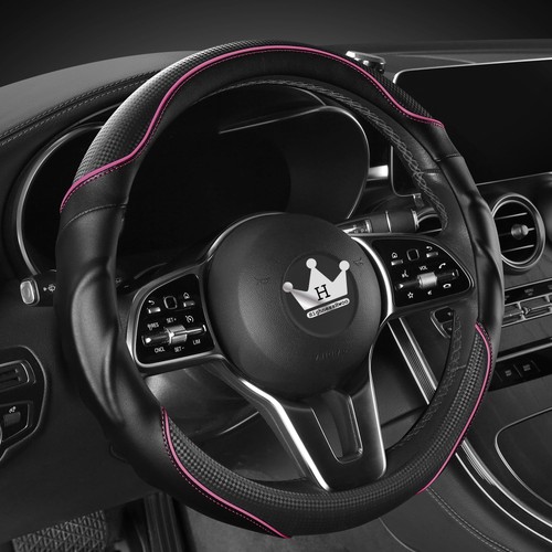 Pink steering wheel cover faux - cover,