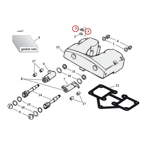 Rocker box nut kit - gw,