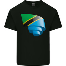 Curled Tanzania Flag Tanzanian