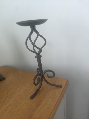 Wrought iron candle holder - iron,