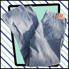 Vintage LEVIS 517 CORDS  Boot Cut Flares Grey JEANS  USA Made     34X33    046 Y