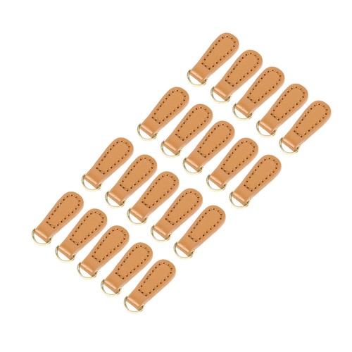 Leather zipper tags - leather,