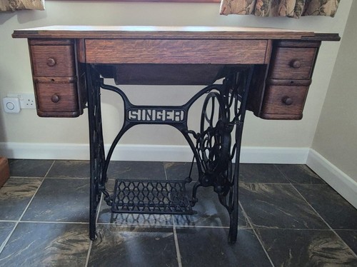 Antique singer treadle sewing - antique,