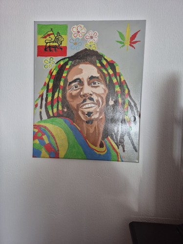Oil canvas bob marley - oil,