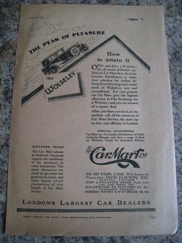 Wolseley peak pleasure car - peak,