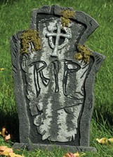 Halloween Party Deluxe Fancy Dress Scary Prop RIP Tombstone with Moss