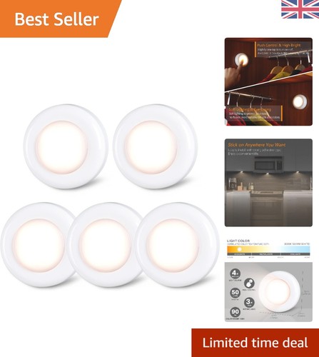 Warm white led push lights - white,