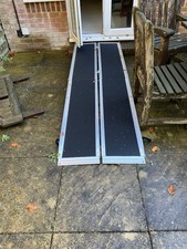 8ft Wheelchair Ramp Folding Aluminium Threshold Ramp w/ Non-Skid Surface