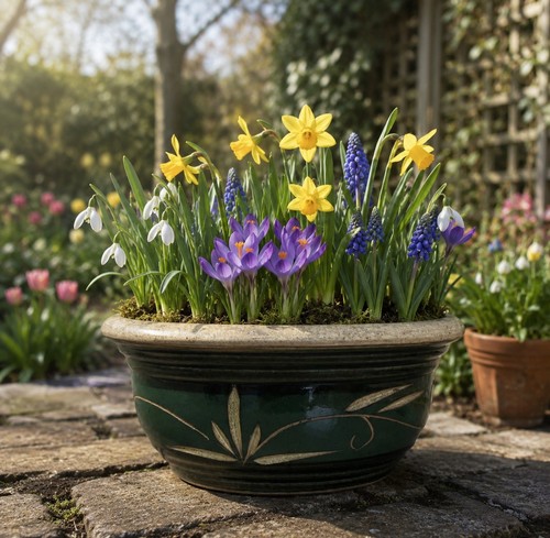 Vintage glazed terracotta pot
