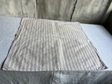 Vintage Fabric Ticking Stripes, Pale Khaki & Cream Cotton Textile, Cushion Cover