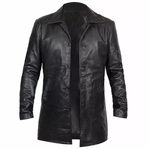 Men black long trench - men's,