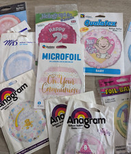 JOB LOT OF 18 FOIL BALLOONS FOR 1ST/2ND BIRTHDAY BOY/GIRL +RELIGIOUS RWP £28