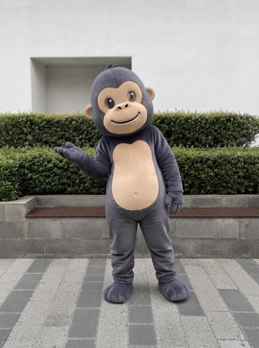 Monkey mascot costume grey - grey, |