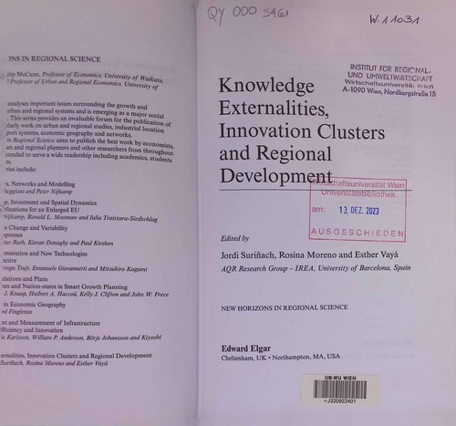 Knowledge externalities - knowledge,