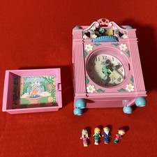 Polly Pocket Funtime Clock 1991 Vintage Bluebird Set With 4 Dolls Tested working