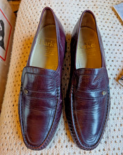 Vintage Barker Earls Barton Men’s BURGUNDY Size  8.5 G Loafers Slip On Leather