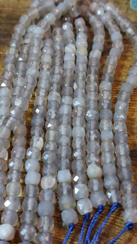 Natural grey agate beads - natural,