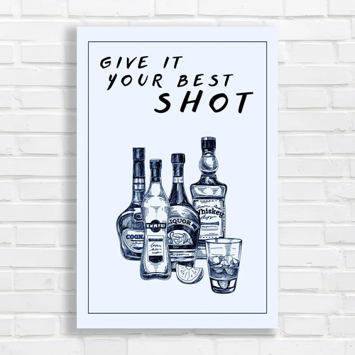 Whiskey bar blue - whiskey, canvas