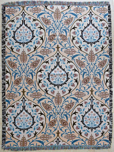 Jacquard woven tapestry throw