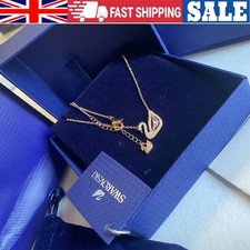Swarovski Dazzling Swan Necklace Pink Rose Gold Tone RRP £99