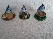 3x Disney Simply Pooh Eeyore Figures Ornaments Bubbly Way, Birds, When it Rains