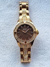 Seksy/ Sekonda Ladies Gold Fashion Watch Quartz 33mm Brown Dial Crystal Bracelet