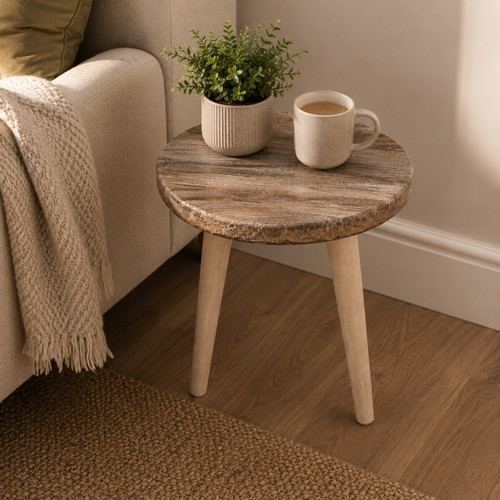 Solid wood round side - solid,