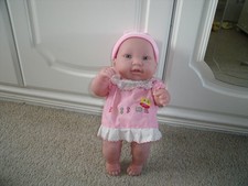 LARGE CHUBBY BERENGUER BABY GIRL DOLL FIXED EYES BALD 14"  DRESSED REBORN?