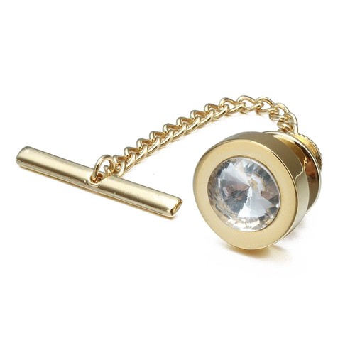 Gold with crystal - tie, tack