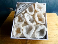 Tray Of 9 White Quartz Druzy