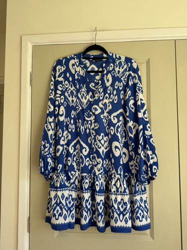 Zara blue white tiered - blue,