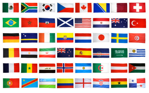 World cup flags - cup, hemstitch