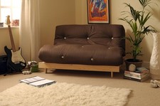 Small Double Wooden Futon Sofa
