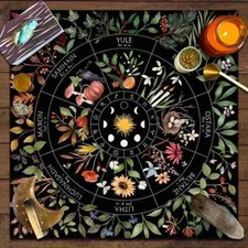 Pagan Wiccan Seasons Calendar Gothic Altar Divination Cloth Small 49 x 49 cm
