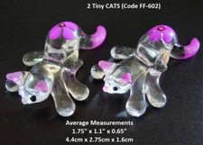 2 Miniature GLASS CATS KITTENS