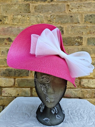 Hot pink white large - pink, straw